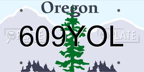 609YOL Oregon License Plate