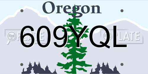 609YQL Oregon License Plate