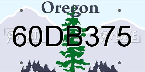 60DB375 Oregon License Plate