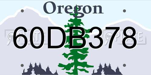 60DB378 Oregon License Plate