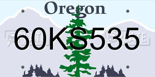 60KS535 Oregon License Plate
