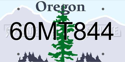 60MT844 Oregon License Plate