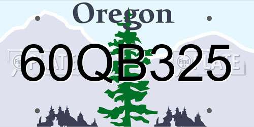 60QB325 Oregon License Plate