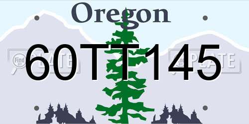 60TT145 Oregon License Plate