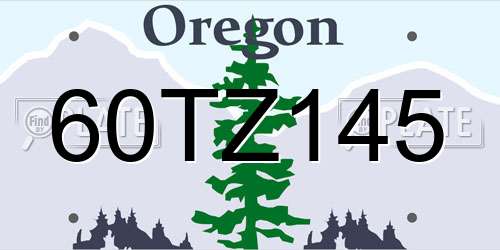 60TZ145 Oregon License Plate