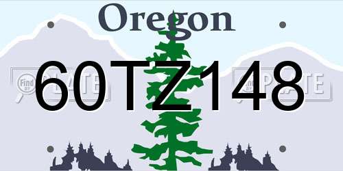 60TZ148 Oregon License Plate