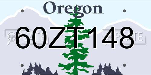 60ZT148 Oregon License Plate