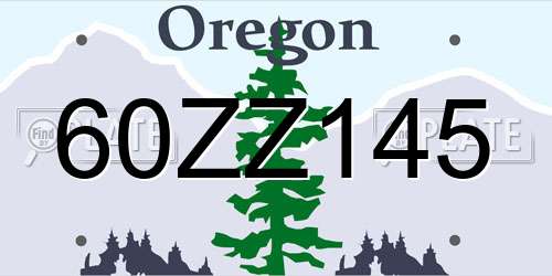 60ZZ145 Oregon License Plate