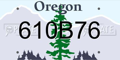 610B76 Oregon License Plate