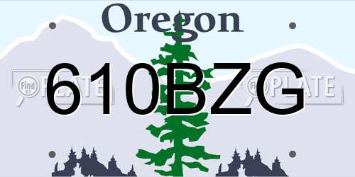 610BZG Oregon License Plate