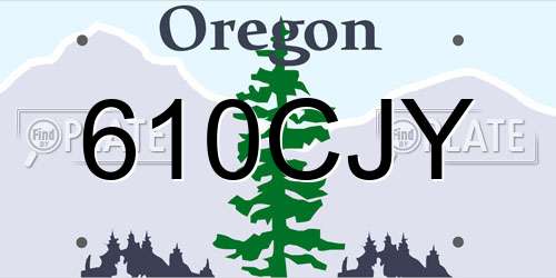610CJY Oregon License Plate