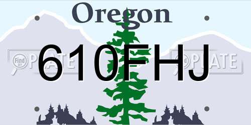 610FHJ Oregon License Plate