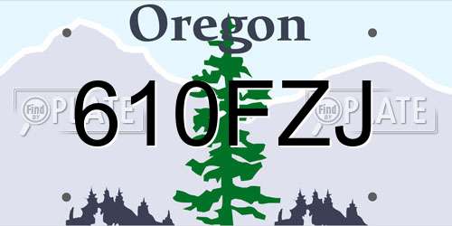 610FZJ Oregon License Plate