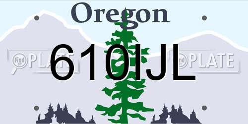 610IJL Oregon License Plate
