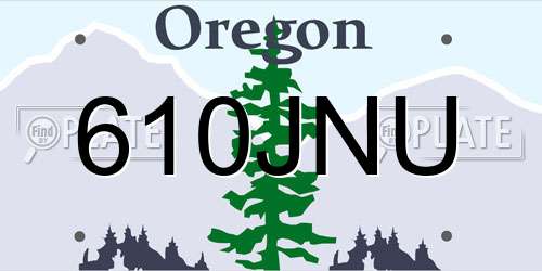 610JNU Oregon License Plate