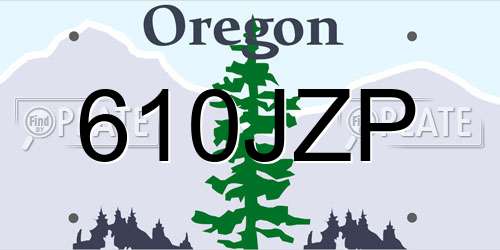 610JZP Oregon License Plate