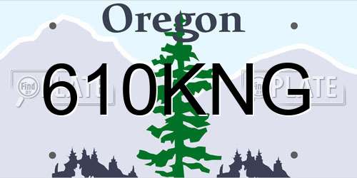 610KNG Oregon License Plate