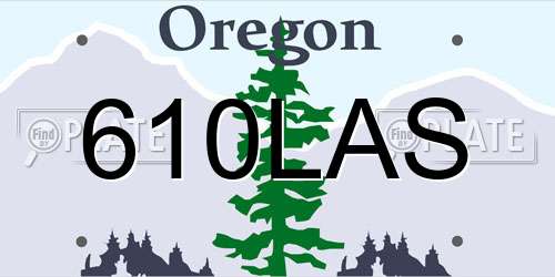610LAS Oregon License Plate