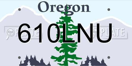 610LNU Oregon License Plate