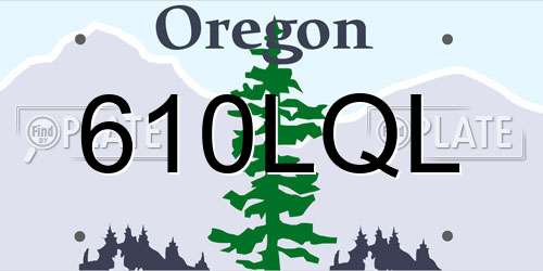 610LQL Oregon License Plate