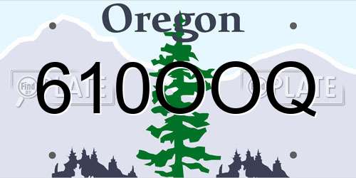 610OOQ Oregon License Plate