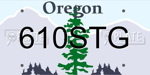 610STG Oregon License Plate
