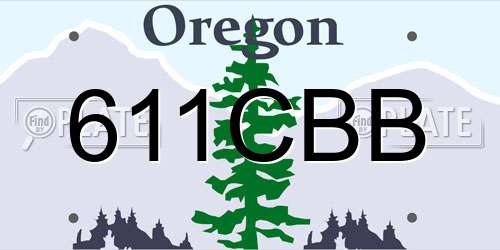 611CBB Oregon License Plate