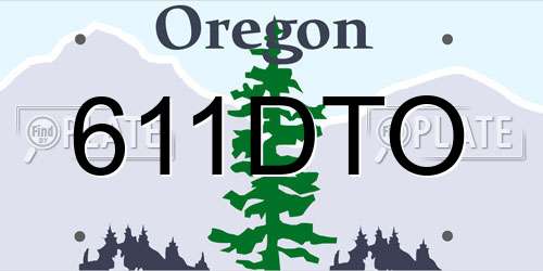 611DTO Oregon License Plate