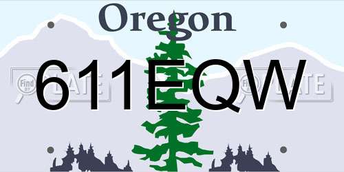 611EQW Oregon License Plate