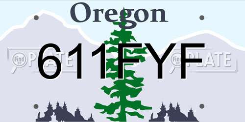 611FYF Oregon License Plate