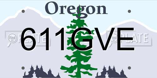 611GVE Oregon License Plate