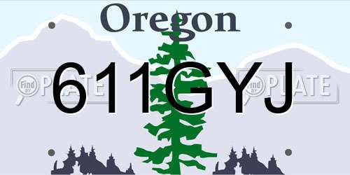 611GYJ Oregon License Plate