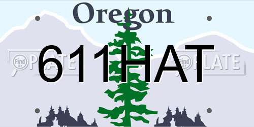 611HAT Oregon License Plate
