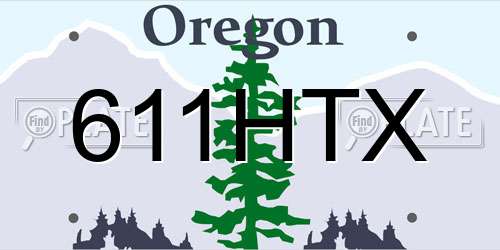 611HTX Oregon License Plate