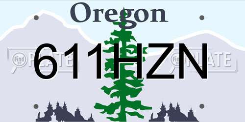 611HZN Oregon License Plate