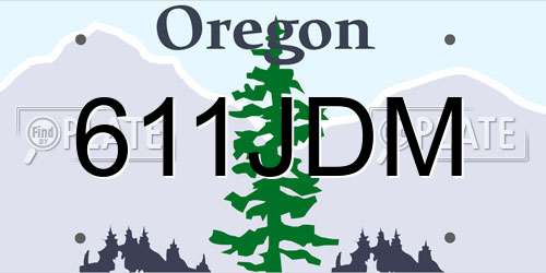 611JDM Oregon License Plate