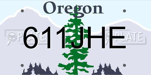 611JHE Oregon License Plate