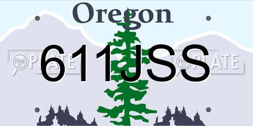 611JSS Oregon License Plate
