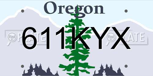 611KYX Oregon License Plate