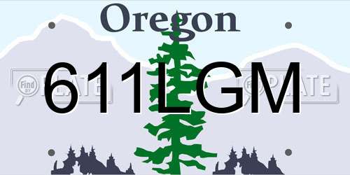 611LGM Oregon License Plate