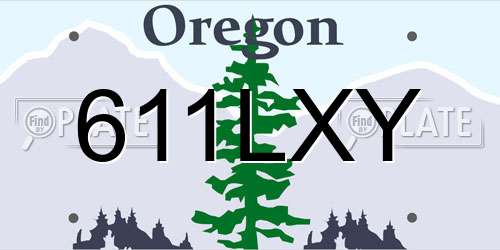 611LXY Oregon License Plate