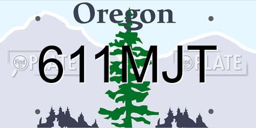 611MJT Oregon License Plate