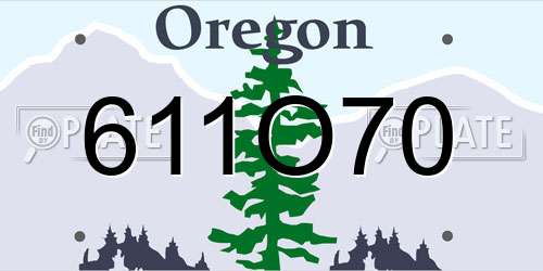 611O70 Oregon License Plate