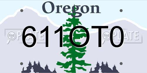 611OT0 Oregon License Plate