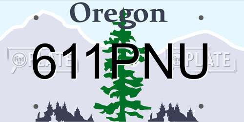 611PNU Oregon License Plate