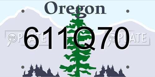 611Q70 Oregon License Plate