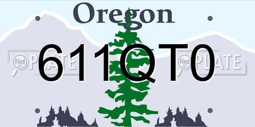 611QT0 Oregon License Plate