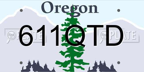 611QTD Oregon License Plate