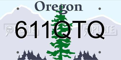 611QTQ Oregon License Plate
