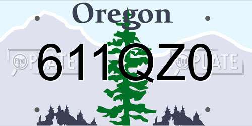 611QZ0 Oregon License Plate